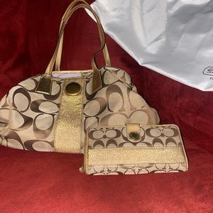 Coach purse, wallet, and dust bag.